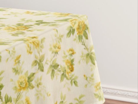 Big Deals! Pretty Golden Yellow Farmhouse Floral Tablecloth