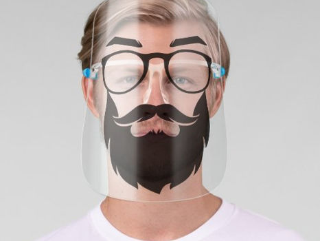 Top 10! Funny Face Shield Man with Glasses and Beard