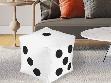 Best Deals! Fun Black and White Gaming Dice Pouf