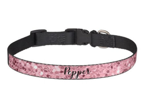 Best Price! Personalized Pet Collar Rose Gold Glitter