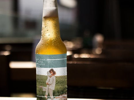 Hot Review! Modern Photo Green Family Lovely Gift Beer Bottle Label