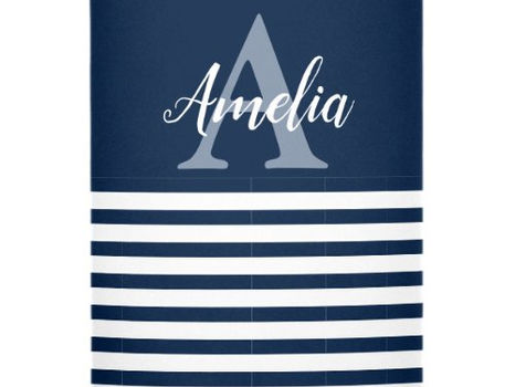 Big Deals! Add Your Name and Monogrammed Blue and White Lamp Shade