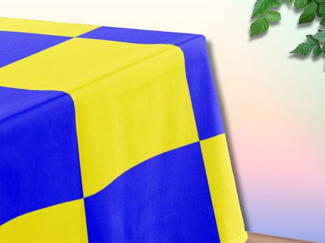 Top 10! Neon Blue Yellow Checkered Checkerboard Vintage Tablecloth