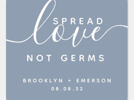 Best Price! Spread Love Not Germs Hand Sanitizer Square Sticker