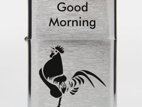 Big Deals! Black Rooster Crowing the Good Morning Alarm Zippo Lighter
