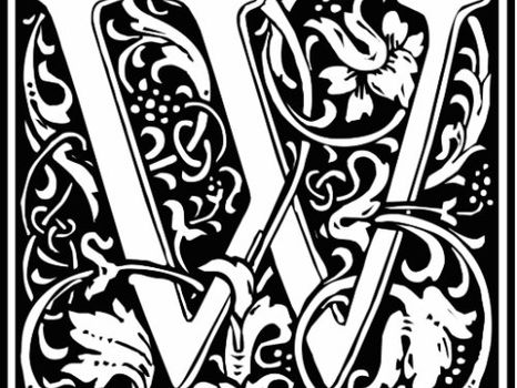 Big Deals! Letter W Medieval Monogram Art Nouveau Statuette