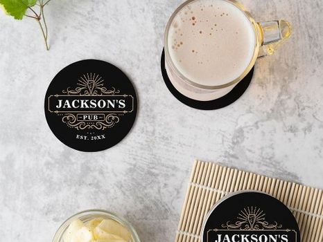 Best Price! Personalized Your Name's Pub Year Established Round Paper Coaster