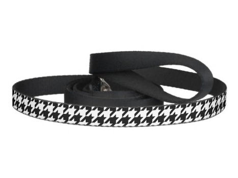 Review Retro Black White Hounds-tooth Weaving Pattern Pet Leash