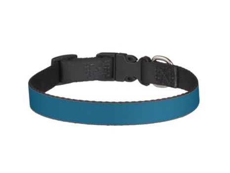 Top 5! Aegean Sea Blue Solid Color Print Pet Collar