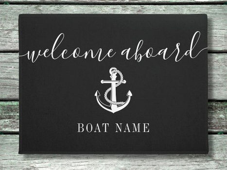 Hot Deals! Boat Captain Name Nautical Anchor Black And White Doormat