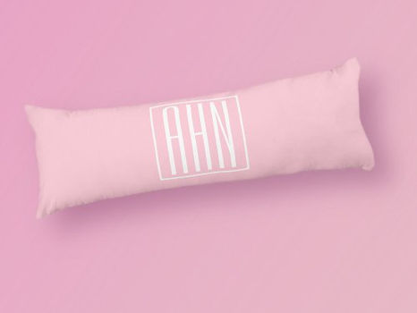 Best Deals! Initials Monogram | White On Light Pink Body Pillow