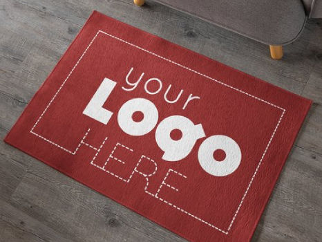 Hot Deals! Dark Red Business Welcome Mat Company Logo Doormat