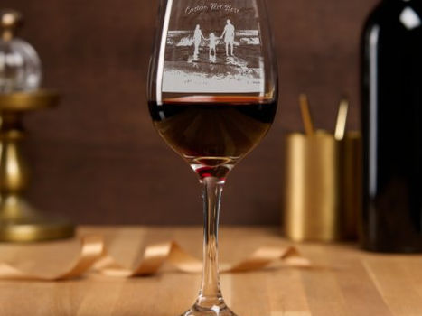 Best Price! Your Photo and Custom Text Personalized Wine Glass
