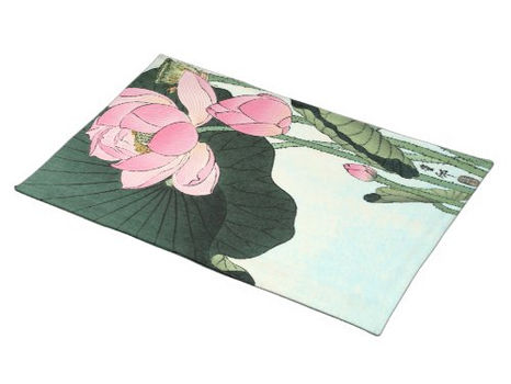 Top 5! Japanese Lotus Flower - Vintage Fine Art Placemat