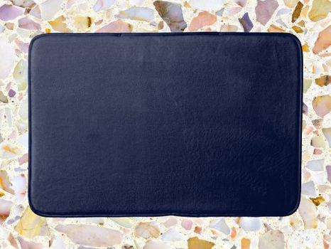 Top 10! Midnight Navy Blue Solid Color Bath Mat