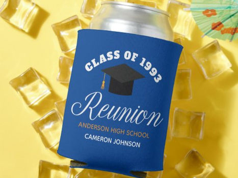 Top 5! Blue Gold High School Reunion Personalized Party Can Cooler