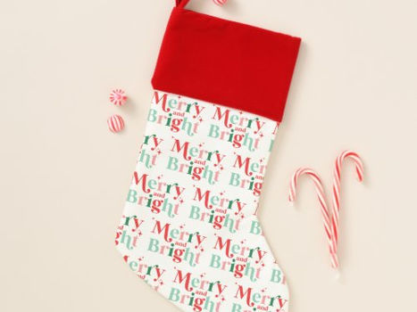 Big Deals! christmas merry and bright christmas stocking
