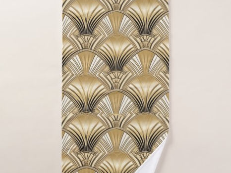 Top 10! Art Deco gold ivory pattern Bath Towel