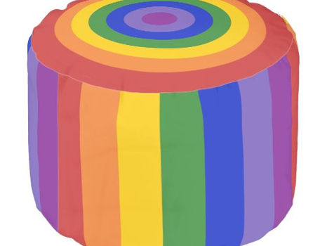 Top 5! Rainbow Stripes and Bullseye Pattern Pouf