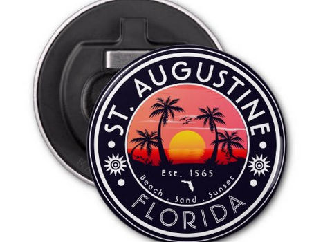 Big Deals! St Augustine beach Florida Sunset Beach Palm Tree Bottle Opener