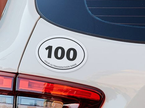 Hot Deals! 100 Mile Custom Ultramarathon Name Euro Oval Car Magnet