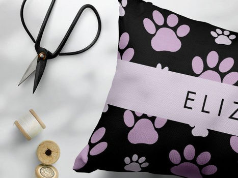 Best Price! Pattern Of Paws, Lilac Paws, Dog Paws, Your Name Pillow Case