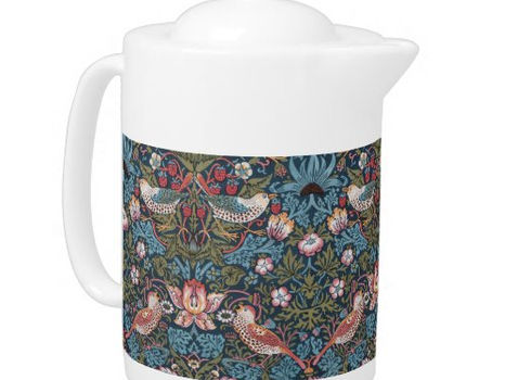Hot Deals! STRAWBERRY THIEF TEAL AND BERRY - WILLIAM MORRIS TEAPOT