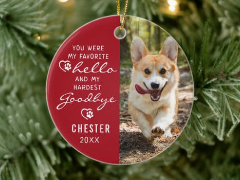 Top 5! Pet Loss Sympathy Dog Memorial Photo Keepsake Cera Ceramic Ornament