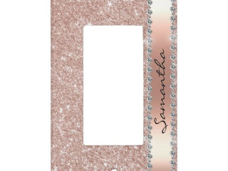 Hot Review! Rose Gold Diamond Glitter Bling Girly Rocker Light Switch Cover