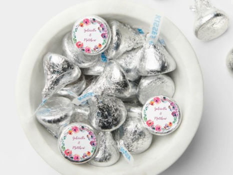 Hot Deals! Custom Watercolor Flowers Modern Elegant Wedding Hershey®'s Kisses®