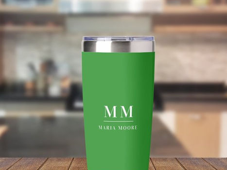 Top 5! Forest green custom monogram initials name insulated tumbler