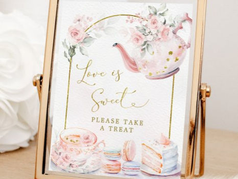 Best Price! Pink Floral Bridal Shower Tea Party Love is Sweet Poster