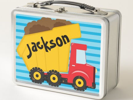 Best Price! Boys Personalized Dump Truck Metal Lunch Box