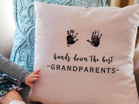 Review Custom Handprints Best Grandparents Throw Pillow