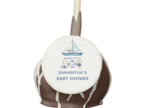 Hot Review! Nautical Blue Boat Ahoy It's a Boy Baby Shower Cake Pops