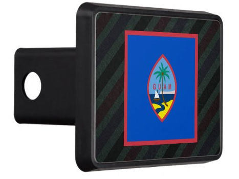 Big Deals! Official Guam Flag on stripes Trailer Hitch Cover