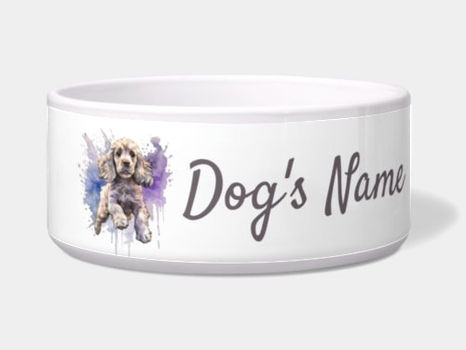 Hot Deals! American Cocker Spaniel puppy Ceramic Pet Bowl