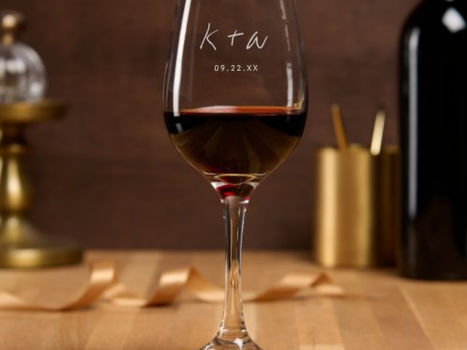 Hot Review! Modern Monogram Script Minimalistic Wedding Wine Glass
