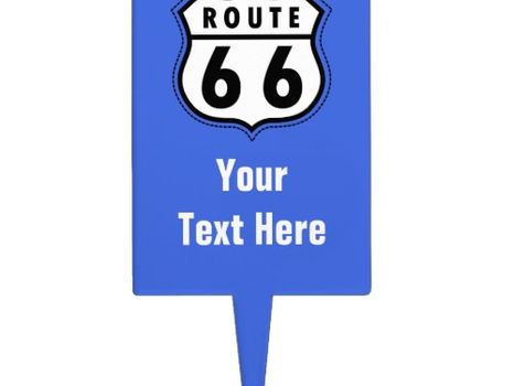 Top 10! Royal Blue Route 66 Road Sign Cake Topper