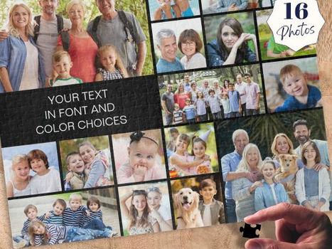 Big Deals! Personalized 16 Photo Collage Custom Color Jigsaw Puzzle