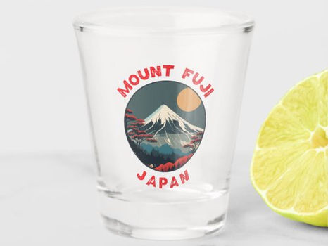 Review Mount Fuji Japan Distressed Circle Shot Glass