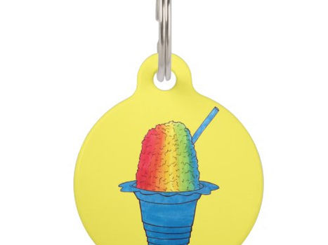 Hot Review! Hawaiian Rainbow Shave Ice Frozen Dessert Hawaii Pet ID Tag