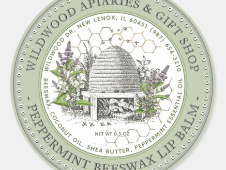 Review Mint Beeswax Lip Balm Vintage Skep in Mint Garden Classic Round Sticker