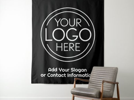 Hot Deals! Add Your Logo Business Corporate Modern Minimalist Tapestry
