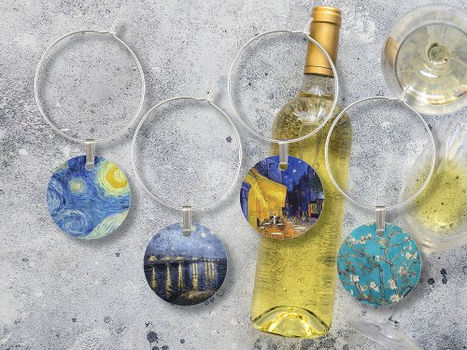 Hot Deals! Vincent van Gogh Masterpiece Paintings Wine Glass Charm