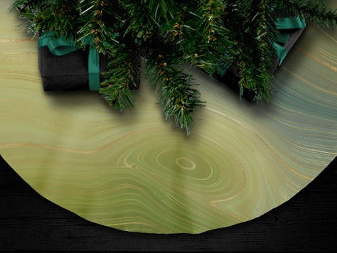 Big Deals! Earthy Retro Strata | Vintage Neutral Tone Agate Brushed Polyester Tree Skirt