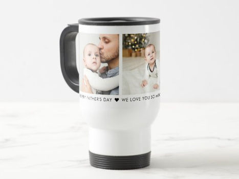 Review Father's Day 3 Photo Personalized Travel Mug