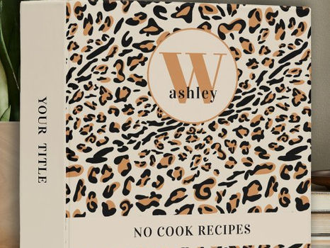Top 5! Leopard Print Modern Monogrammed Recipe 3 Ring Binder