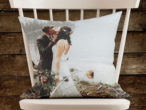 Best Deals! LOVE CALLIGRAPHY Script Typography Wedding Overlay Throw Pillow