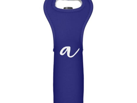 Hot Review! Midnight Blue Color Minimalist Plain Monogram Wine Bag